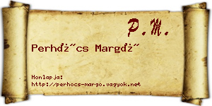 Perhócs Margó névjegykártya